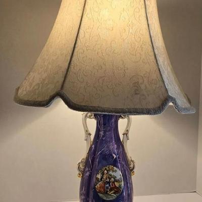 Ceramic Victorian Couple Table Lamp