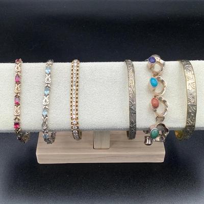 Six Sterling Silver Bracelets