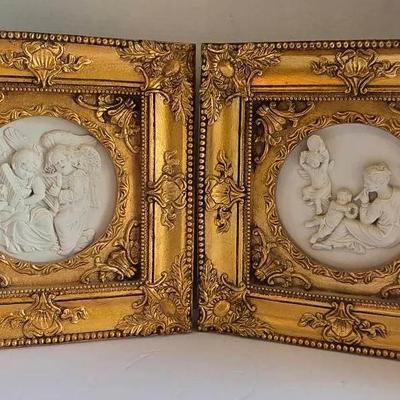 Gilded Relief Cherub Sculptures