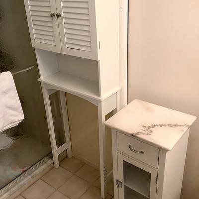 White Bath Cabinet Set