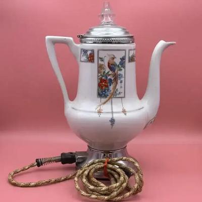 Royal Rochester Golden Pheasant Electric Percolator 