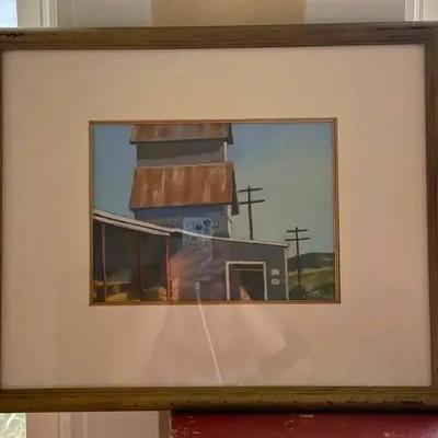 Framed Watercolor Feedstore Art