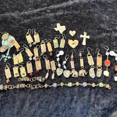 Handmade Metal & Stone Earrings , Pendants