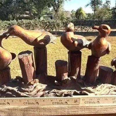 Ornamental Birds On Posts - Unknown Material