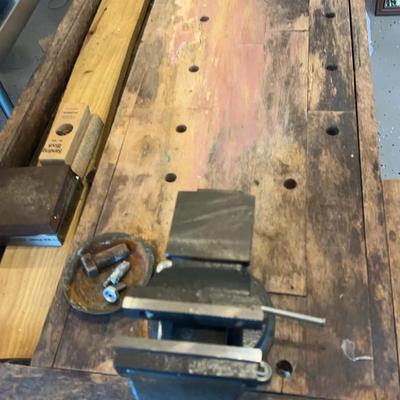 Vintage Work Table With Misc Tools