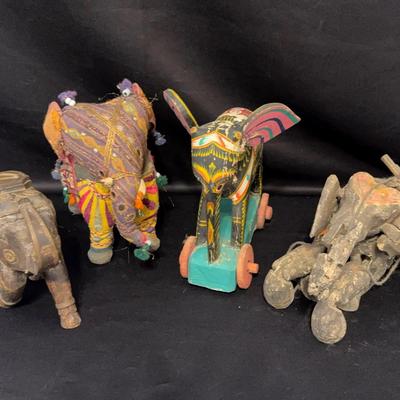 Collection Of Hand Made/carved Elephants