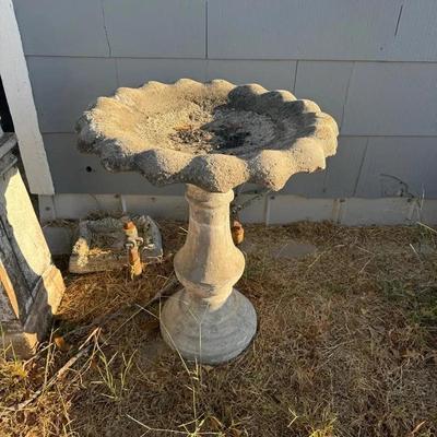 Concrete Bird Bath & Pedestal Base