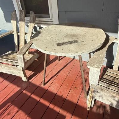 Adirondack Chairs (2) And Table