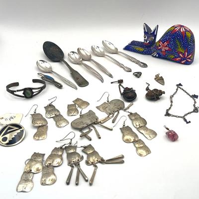 Silver Cat Earrings And Miscellaneous