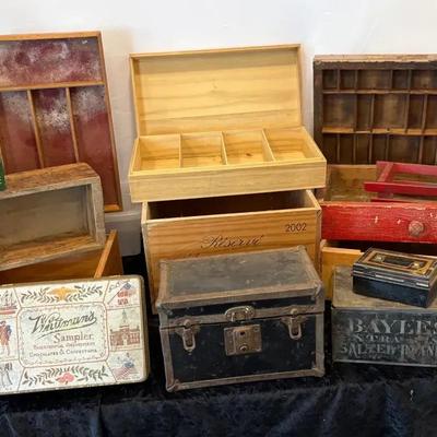 Vintage Wooden & Metal Boxes
