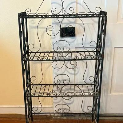Wrought Iron Shelf & Iron Frog Door Stop