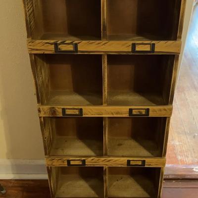 Wooden Divided Shelf and Galvanized Metal Divided Tray