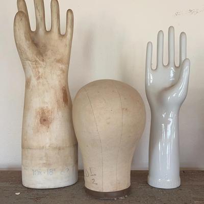 Vintage Mannequin Hand And Head Displays