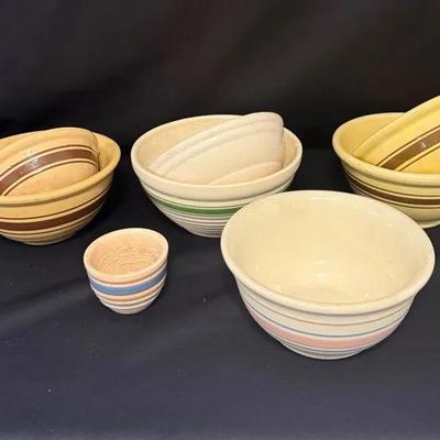 Assortment Of Vintage Pottery Mixing Bowl