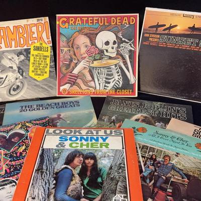 Collection Of Albums Including Sonny And Cher, The Grateful Dead, Janis Joplin And The Beach Boys