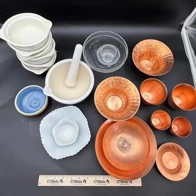 Assorted Ceramic & Metal Vessels