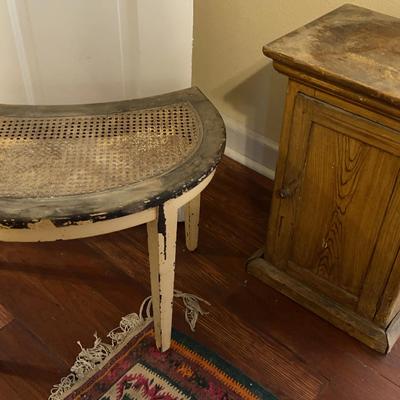Two Vintage Mismatched End Tables