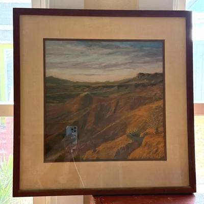 Framed Painting Desert Landscape