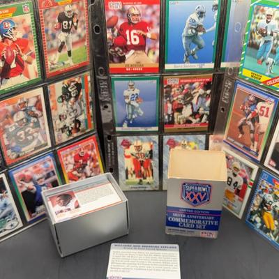 Super Bowl XXV Limited Edition Silver Anniversary Commemorative Card Set and Select trading Cards