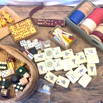 Antique And Vintage Dice, Chips, Misc