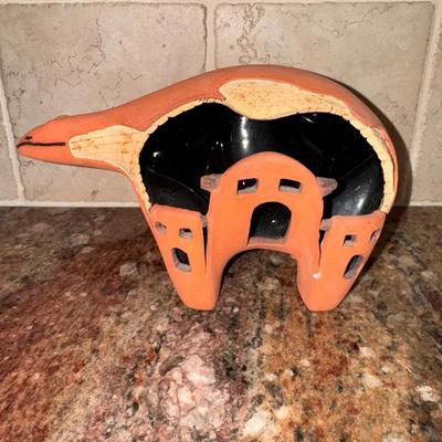 Pueblo Style Pottery Bear Signed
