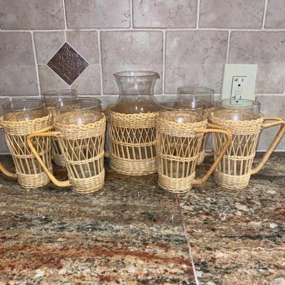 Wicker & Glass Set