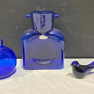 Blenko Handcraft Cobalt Blue Water Pitcher + More