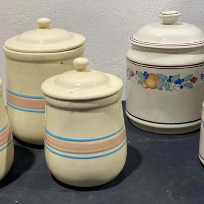 Vintage McCoy & Corelle Cookie Jar Canisters With Lids