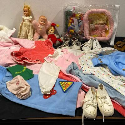 Vintage Toddler Clothes, Kids Shoes, & Dolls
