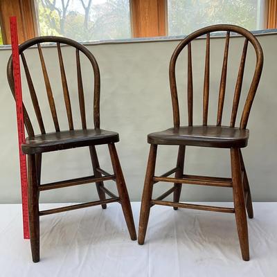 Antique Oak Windsor Chairs~Single Plank Seats