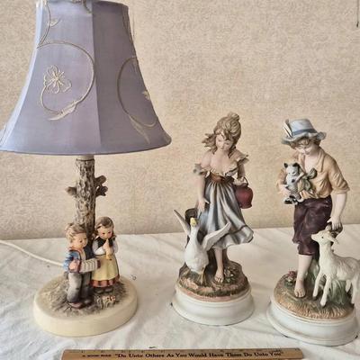 Vtg Goebel Lamp & Andrea Figurines