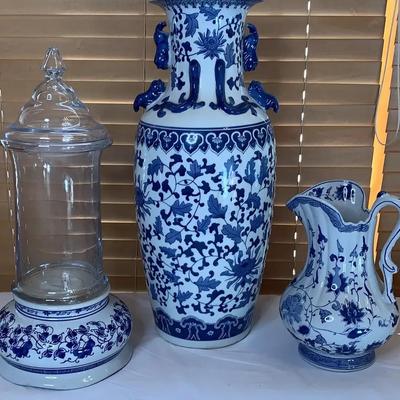 Contemporary Blue & White Decorative Pieces
