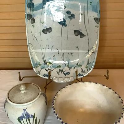 Hand Thrown Artist Glazed Pottery Lot #1