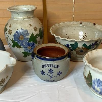 Hand Thrown Artist Glazed Pottery Lot #2