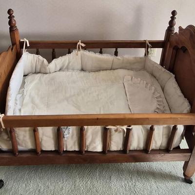 Victorian Wooden Cradle (sm. Crib)