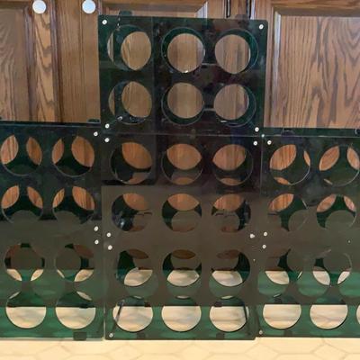 7 ~Mid Century Lucite 6-bottle Wine Racks (42 bottle total)