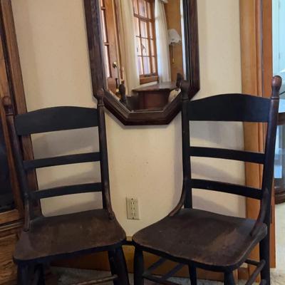 Antique Chairs And Mirror