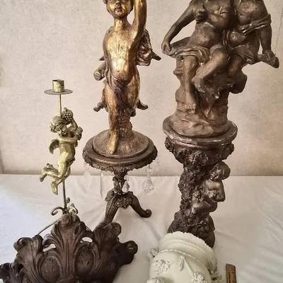 Cherub/Putti Decor Incl Candle Holders & Wall Hangings