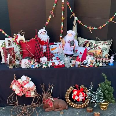 Christmas Cheer Collection – Santa Statues, Pillows & Ornaments