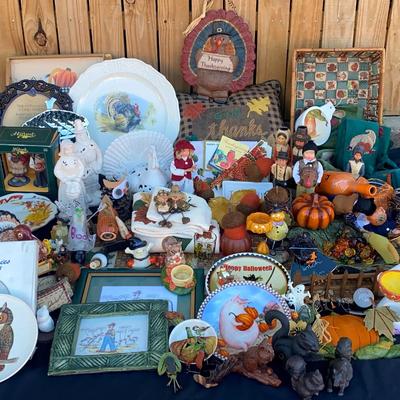 Thanksgiving & Fall Décor Collection Featuring Goebel Plate and Ironstone Turkey Platter