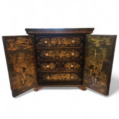 Sale Photo Thumbnail #2: 19th C Jewelry chest