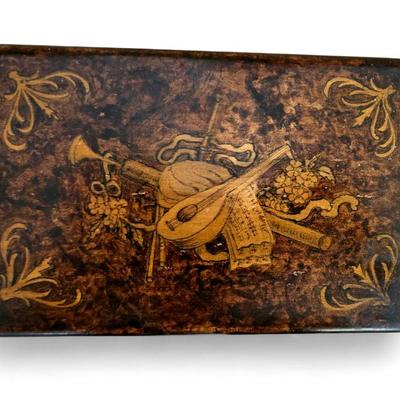 Sale Photo Thumbnail #5: Italian marquetry inlaid jewel box