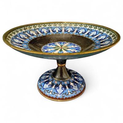 Sale Photo Thumbnail #4: Antique Chinese Cloisonné Footed Compote