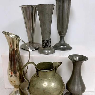 Vintage Pewter Vases and More