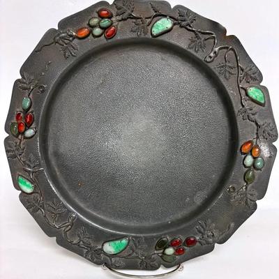 Antique Chinese Pewter Serving Plate