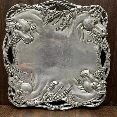“Arthur Court” Equine Aluminum Platter