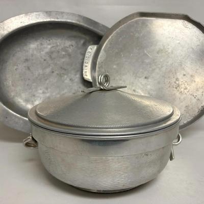 Aluminum Mid-Century Serving & Ice Bucket Set