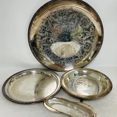 “WM Rogers” “Wilcox” Silver-plate Serving Trays and More
