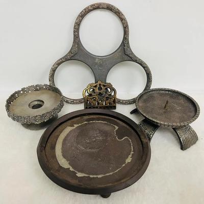 Pewter Candle Holders, Plant Stand Collection