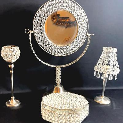Crystal Embellished Vanity Set Of 4